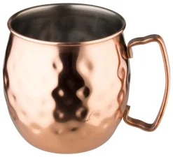 Edelstahlbecher Moscow Mule, kupferfarben, gehämmert, Prime Bar - 400ml