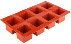 Eiswürfelform, Silikon, 8 Würfel (5cm) - rot