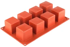 Eiswürfelform, Silikon, 8 Würfel (5cm) - rot