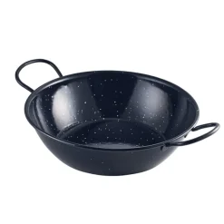 Emaille-Schale mit Henkeln, schwarz - 26cm/2,8l (6 Stk.)