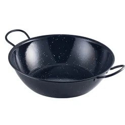 Emaille-Schale mit Henkeln, schwarz - 30cm/4,2l (6 Stk.)