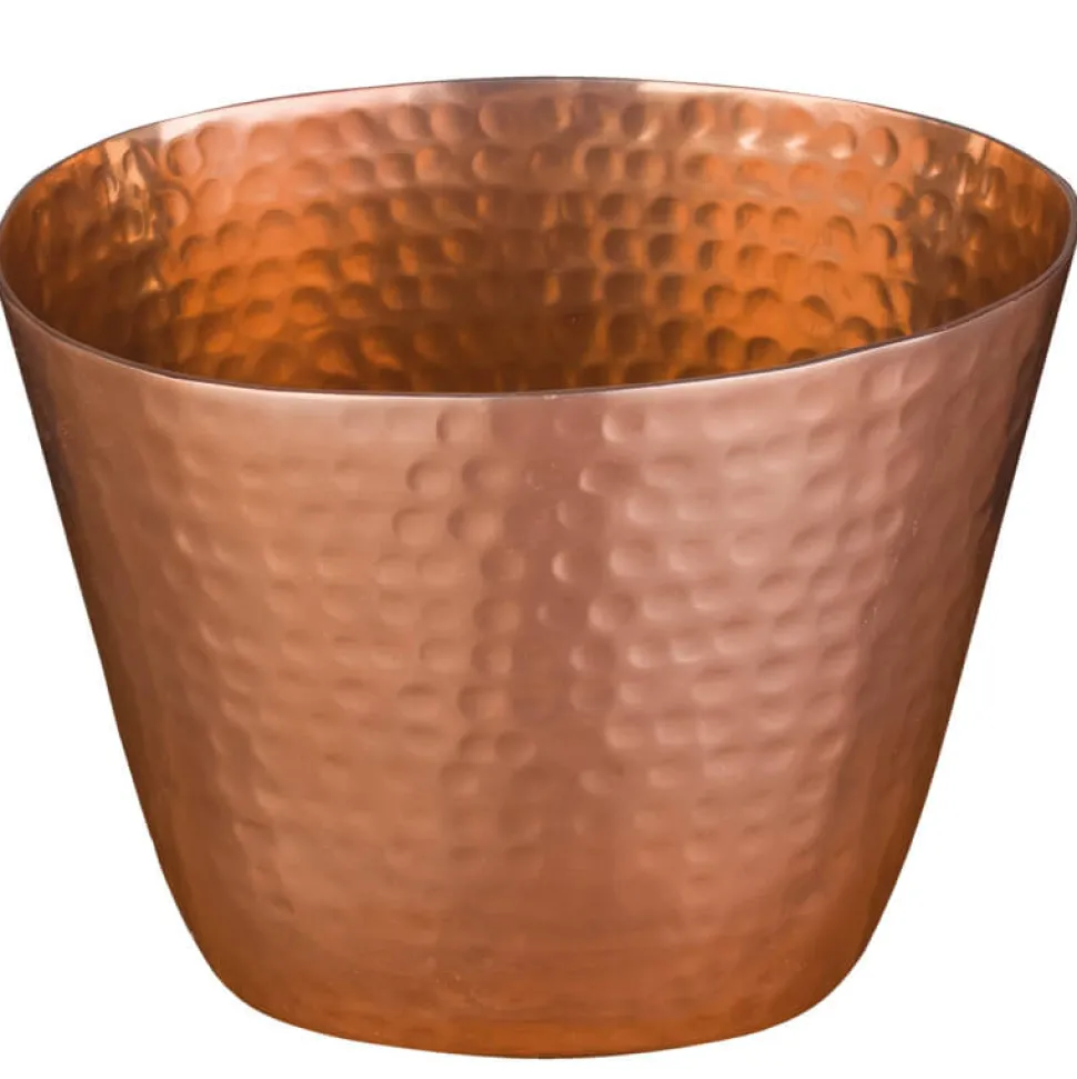 Flaschenkühler / Weinkühler, Aluminium kupferfarben gehämmert - 20,5x14cm