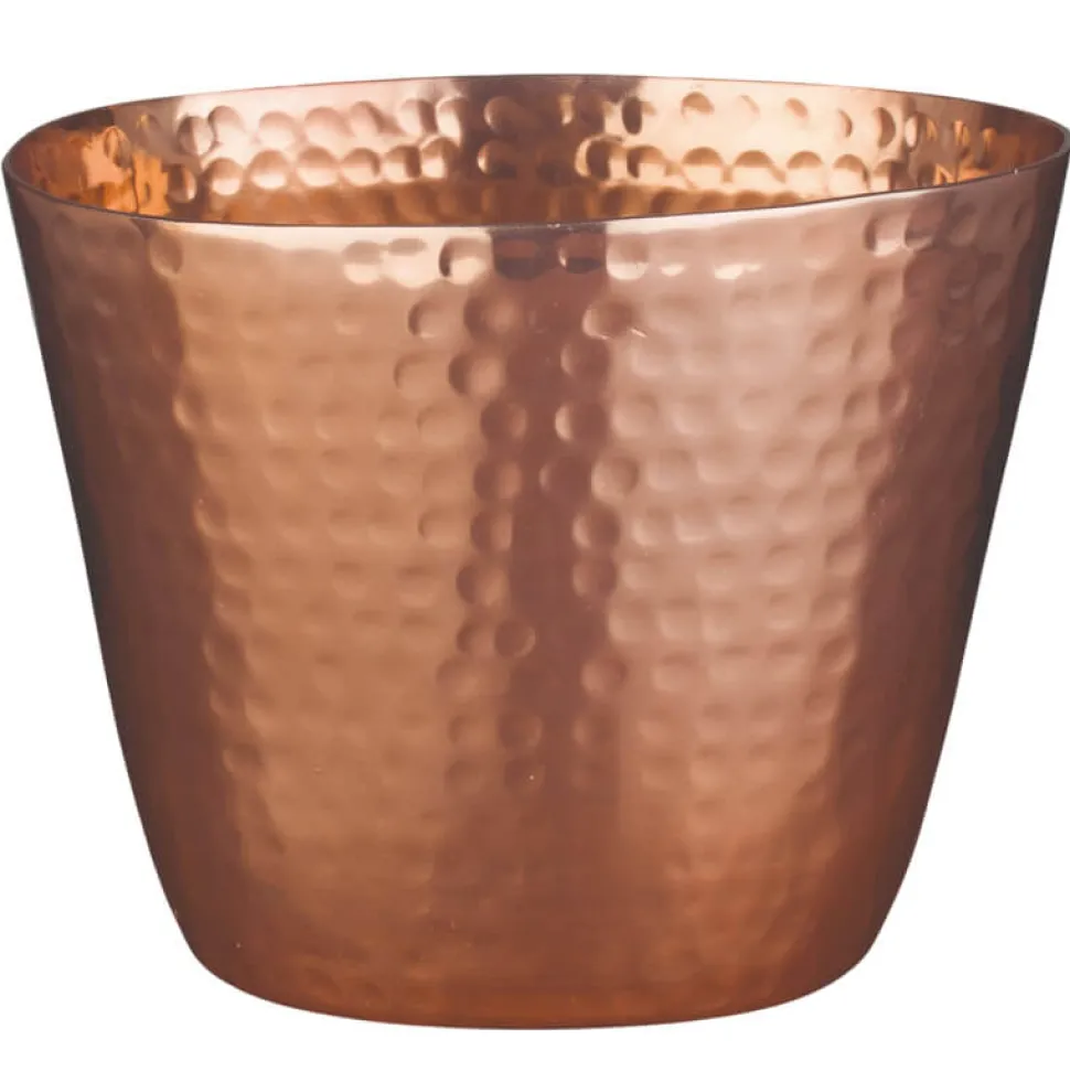 Flaschenkühler / Weinkühler, Aluminium kupferfarben gehämmert - 20,5x14cm