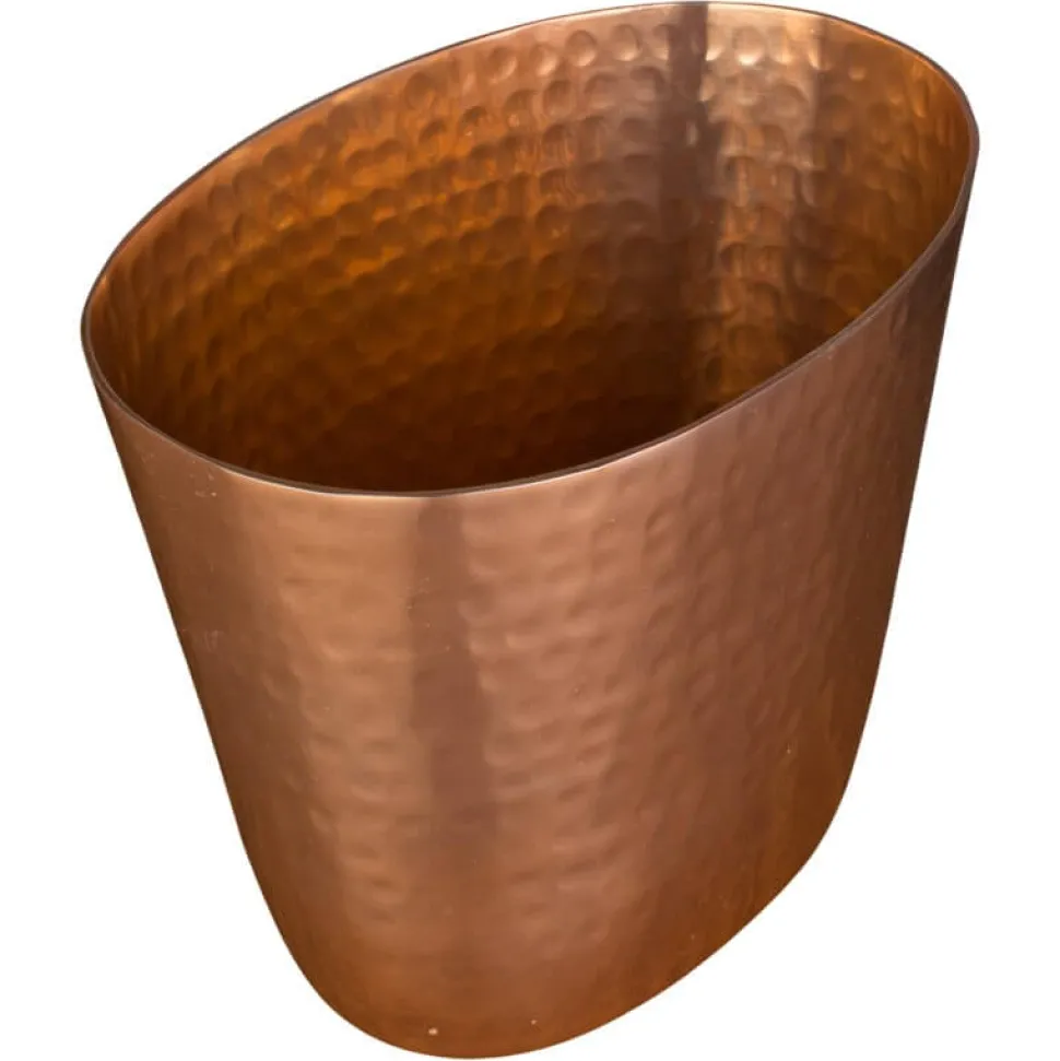 Flaschenkühler / Weinkühler, Aluminium kupferfarben gehämmert - 20,5x14cm