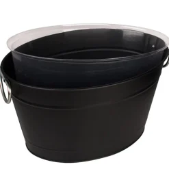 Getränkewanne schwarz mit Einsatz - 40x28x22cm