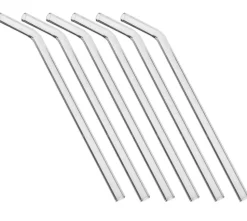 Glastrinkhalme gebogen (10x230mm) - klar (6 Stk. + Bürste)