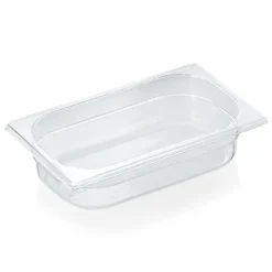 GN 1/4 Behälter mit Skalierung, Polycarbonat transparent - H 6,5cm (Serie GN 94)