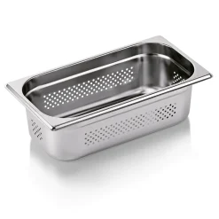 GN 1/3 Behälter, Seiten- & Bodenlochung, CNS - H 10cm (Serie GN CORE)