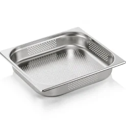 GN 2/3 Behälter, Seiten- & Bodenlochung, CNS - H 6,5cm (Serie GN CORE)