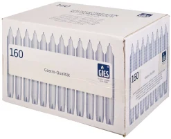 Haushaltskerzen mit Dornenloch, Gies, 19,4x2,2cm - weiß (160 Stk.)