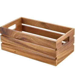 Holzkiste / Buffet-Erhöhung, Akazienholz - 32,5x18x12,3cm (GN 1/3)