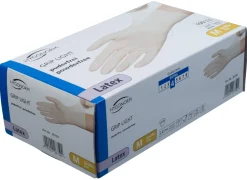 Latex-Handschuhe weiß, puderfrei - M (100 Stk.)