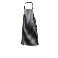 Latzschürze mit Streifenmuster, Baumwolle, 70x100cm - marineblau