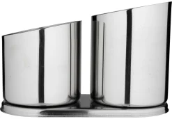 Löffel- und Trinkhalmbecher, Edelstahl - 2 Becher