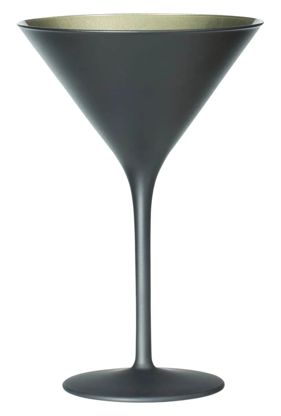 Martiniglas, matt schwarz/gold, Elements Stölzle - 240ml
