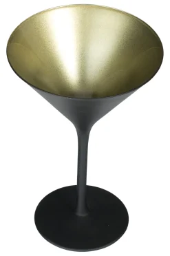 Martiniglas, matt schwarz/gold, Elements Stölzle - 240ml