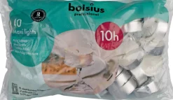 Maxi Teelichter, Bolsius, 10 Std., 22x60mm - weiß (40 Stk.)