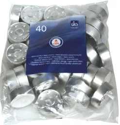 Maxi Teelichter, Gies, 10 Std, 23x59mm - weiß (40 Stk.)