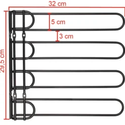 Mehrfach-Gläserschiene 32x29,5cm - schwarz