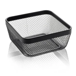Metallkorb, schwarz - 24,5x24,5x11cm