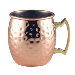 Moscow Mule Becher, Edelstahl kupferfarben, gehämmert - 400ml