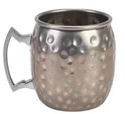 Moscow Mule Becher, Vintage Edelstahl gehämmert - 400ml