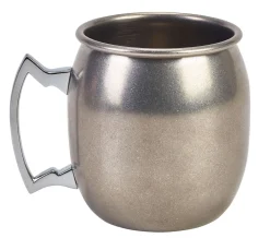 Moscow Mule Becher, Vintage Edelstahl, glatt - 400ml