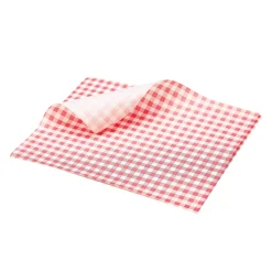 Pergamentpapier / Fettdichtes Papier, Karomuster rot - 25x20cm (1000 Stk.)