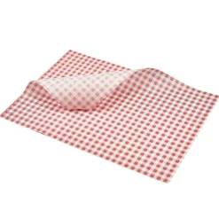 Pergamentpapier / Fettdichtes Papier, Karomuster rot - 35x25cm (1000 Stk.)