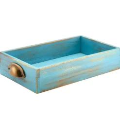 Präsentationsschublade, Akazienholz, 32,5x18,7x7cm (GN 1/3) - blau