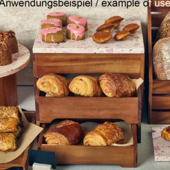 Präsentationsständer 3-stufig, Akazienholz - GN 1/2