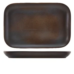 Rechteckiger Teller Antigo Steingut Antikbronze – 34,5 x 23,5 cm (6 Stk.)