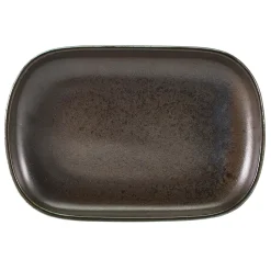 Rechteckiger Teller Terra Cinder Black - 24x16,5cm (12 Stk.)