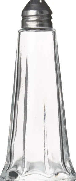 Salz- und Pfefferstreuer "Tower", Glas und Chrom - 11cm