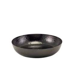 Schale aus gehämmertem Aluminium, schwarz - 31 cm