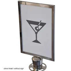 Schilderhalter DIN A4 für Abgrenzungsständer - Edelstahl