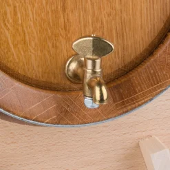 Schnapsfass, Eiche Natur, verzinkte Fassreifen, Messinghahn - 5l