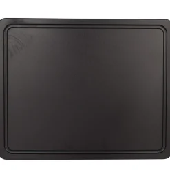 Schneidebrett mit Saftrille, HDPE schwarz - 32,5x26,5x1,4cm