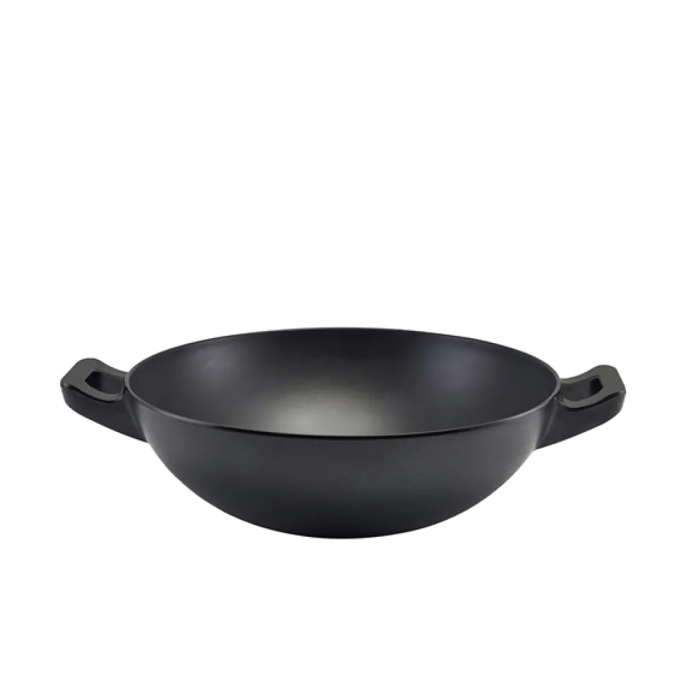 Schüssel in Wok-Optik, Melamin schwarz - 30cm