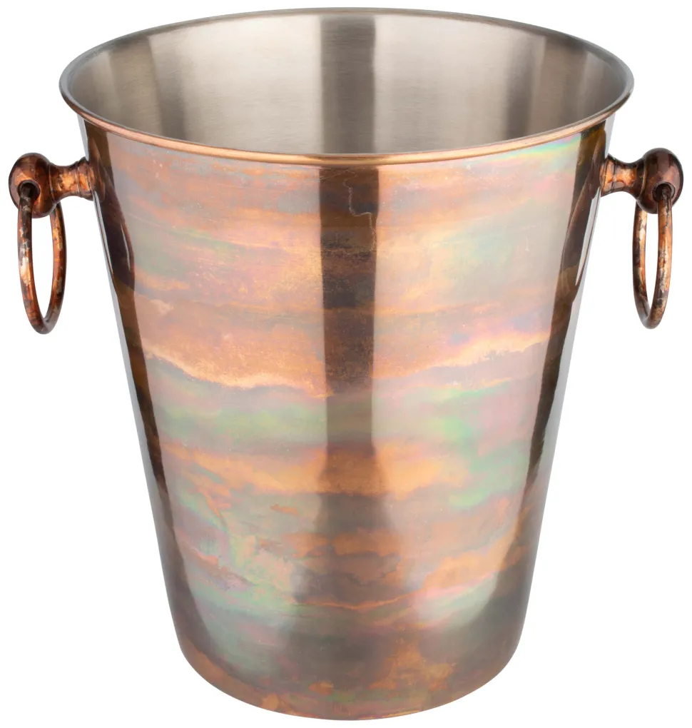 Sektkühler, Edelstahl, Vintage-Kupferoptik - 20cm