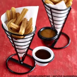 Snackspirale mit Diphalter, schwarz - 21,5cm