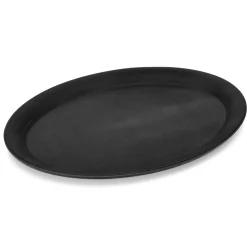 Tablett oval, rutschfest, Polypropylen schwarz - 26,5x19cm