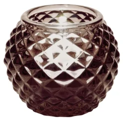 Teelichthalter rund, grau - 6x7,5cm