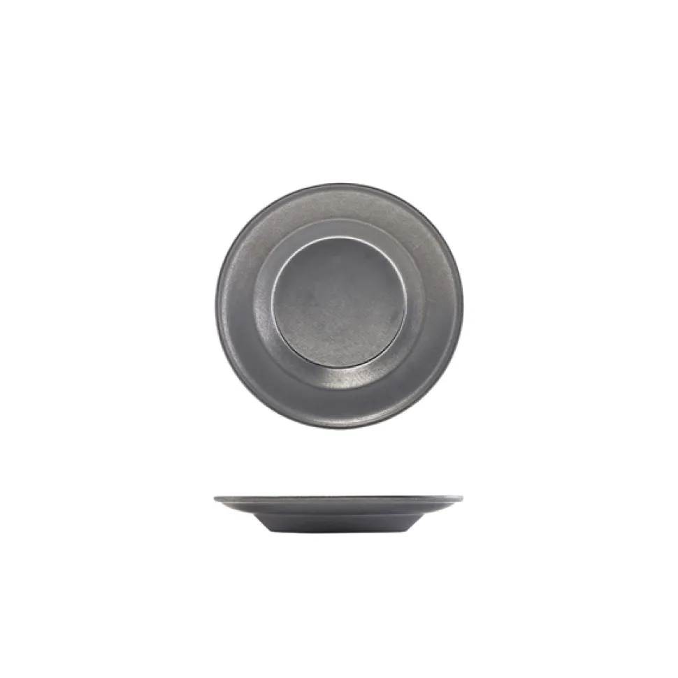 Teller, Edelstahl, vintage, tief - 20cm