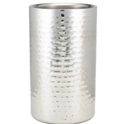 Thermo-Flaschenkühler, Edelstahl gehämmert - 12x20cm