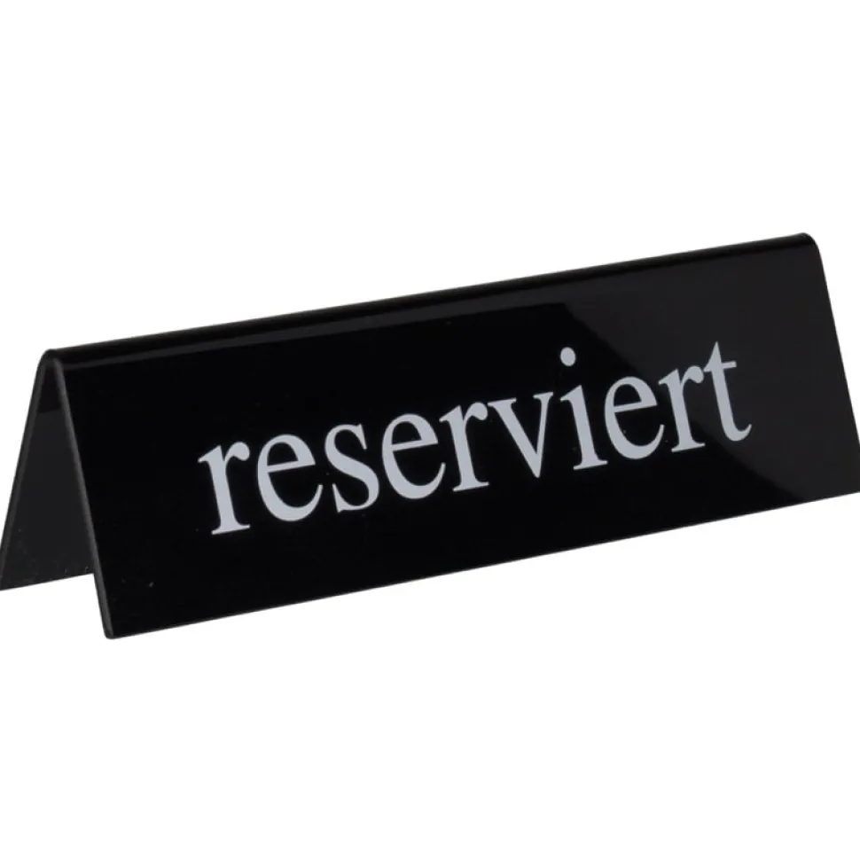 Tischaufsteller Kunststoff schwarz-weiß - reserviert