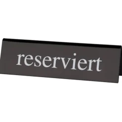 Tischaufsteller Kunststoff schwarz-weiß - reserviert