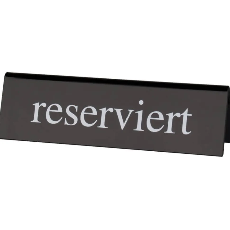 Tischaufsteller Kunststoff schwarz-weiß - reserviert