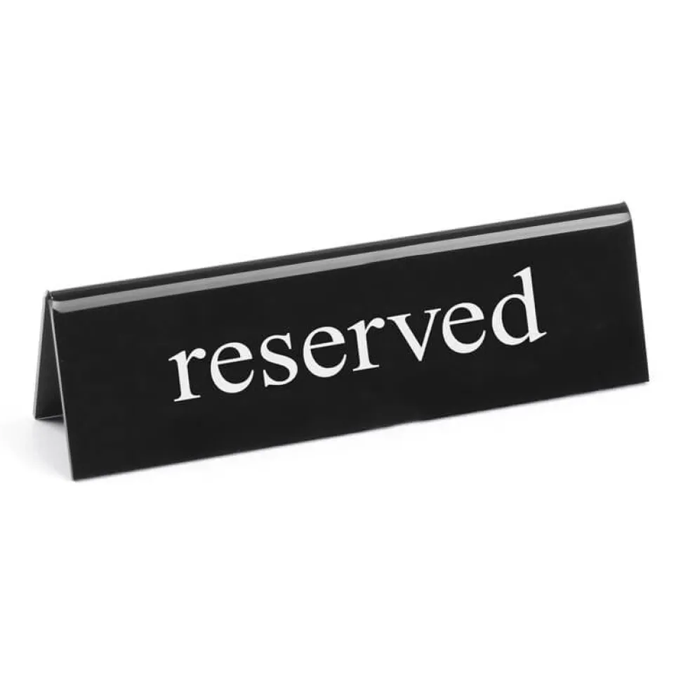 Tischaufsteller Kunststoff schwarz-weiß - reserved