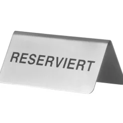 Tischaufsteller "Reserviert", Edelstahl - 4,3x10x5,4cm